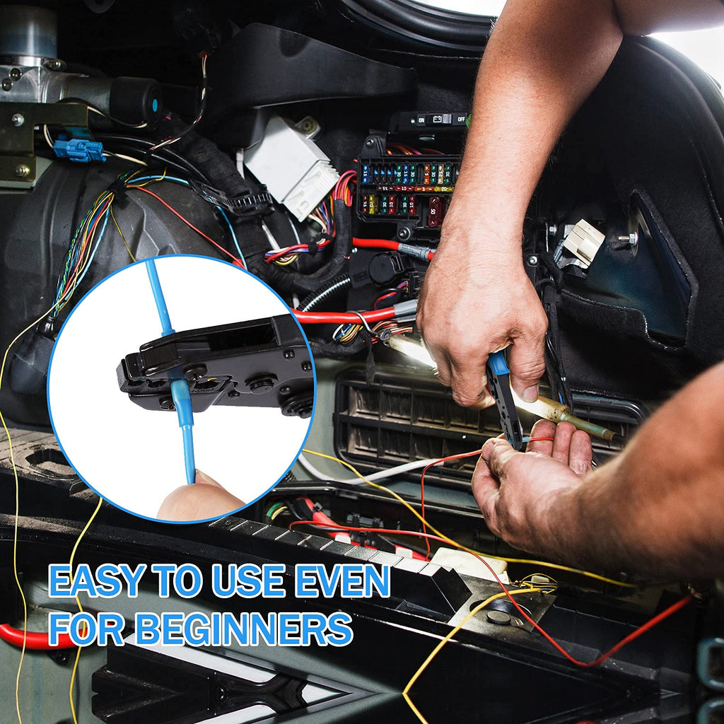 Kuject 270PCS Heat Shrink Butt Connectors, Insulated Waterproof Wire Connector kit, Tinned Copper Electrical Crimp Connectors for Automotive Marine Boat Truck Stereo Joint