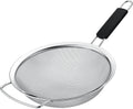 Kafoor 9" Large Fine Mesh Strainer with Thermo Plastic Rubber Handle - Sieve Fine Mesh Stainless Steel - Ideal to Strain Pasta, Quinoa and Rice.