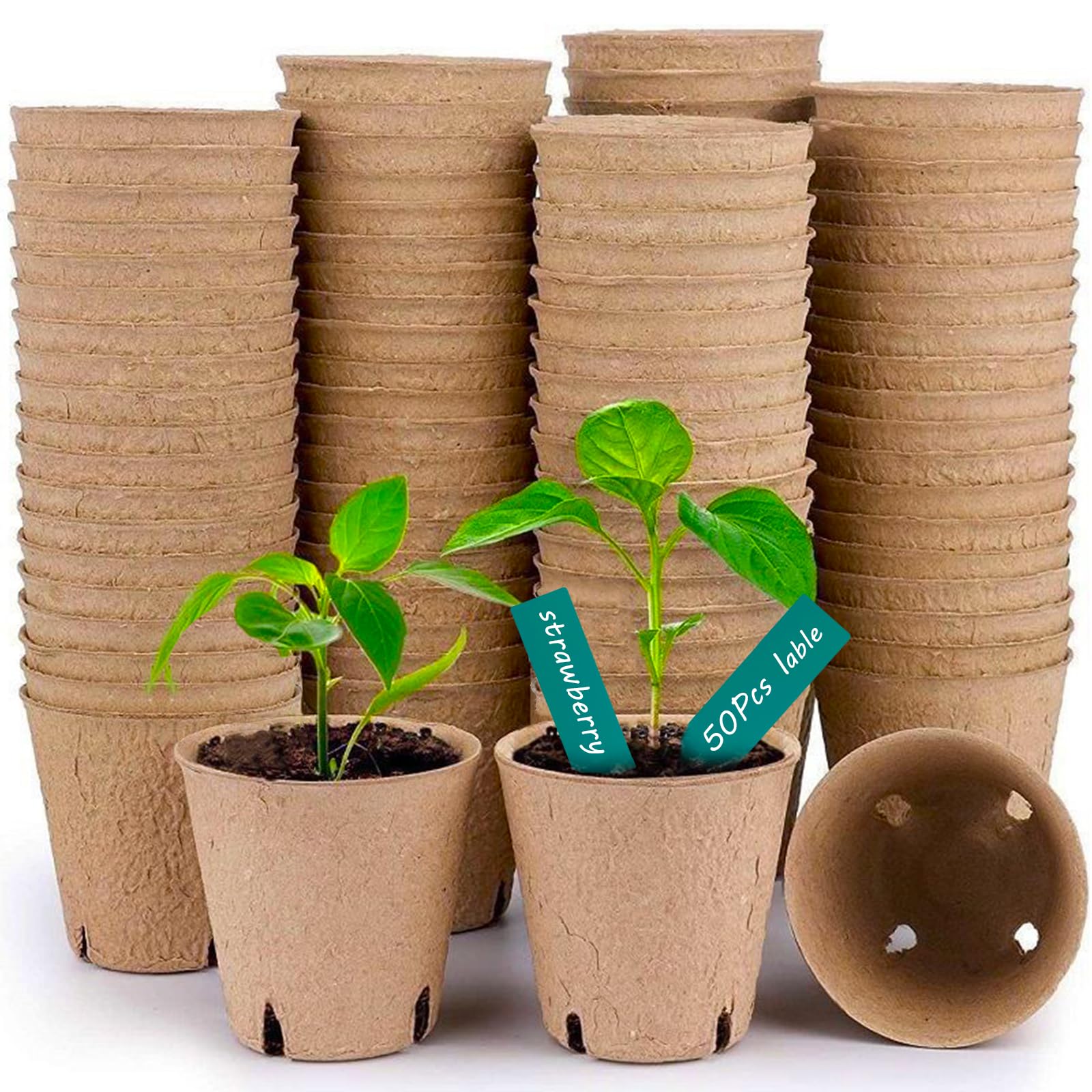 Peat Pots for Garden Seedling Tray ANGTUO 3in 100% Eco-Friendly Organic Germination Seedling Trays Biodegradable 102 Pack