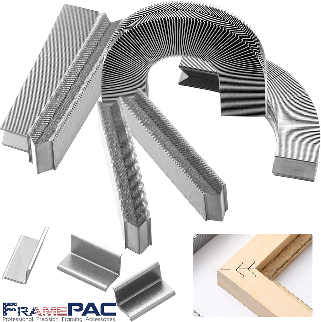 FramePac V Nails for Picture Framing - Ultra Strong - 7mm (1/4 inch) Vnail Wedges for Joining Picture Frame Corners - Hardwood Frames [400 V Nail Pack Loose]