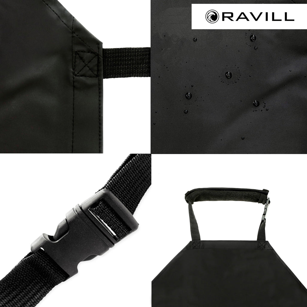 Waterproof Apron For Men and Women - 2 Pockets - Black - 2 Pack - 35" Multi Purpose Work Aprons for Dishwashing, Dog Grooming, Cleaning - Plastic Dishwasher Apron - Water Resistant Kitchen Apron