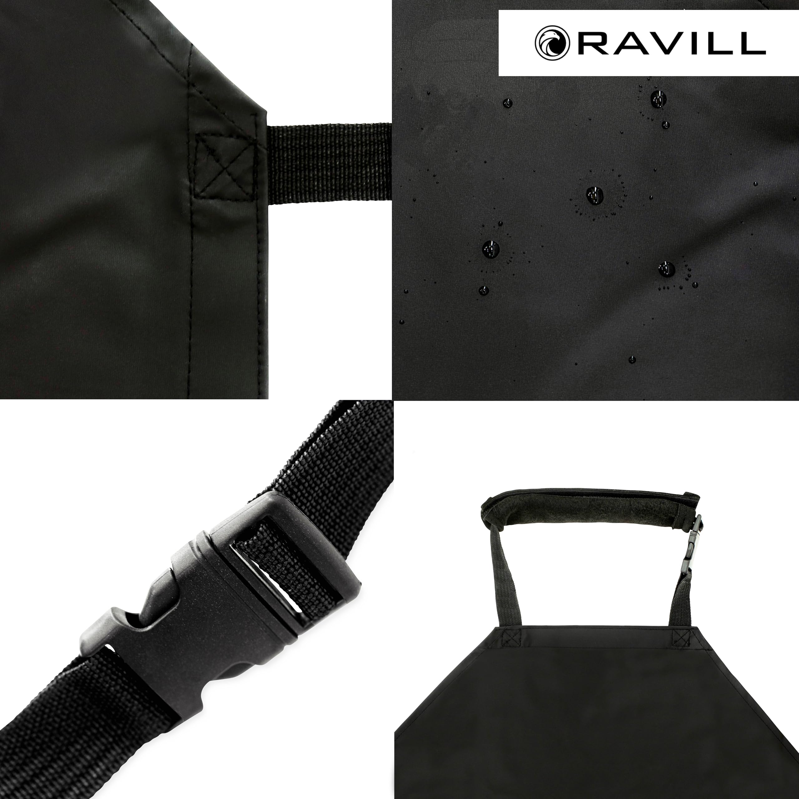 Waterproof Apron For Men and Women - 2 Pockets - Black - 2 Pack - 35" Multi Purpose Work Aprons for Dishwashing, Dog Grooming, Cleaning - Plastic Dishwasher Apron - Water Resistant Kitchen Apron