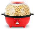 Elite Gourmet EPM330R Automatic Stirring Ceramic Nonstick 12-cup Popcorn Maker, Hot Oil Popcorn Machine w/Measuring Cap & Built-in Reversible Serving Bowl, Great for Home Party, ETL Approved, Red