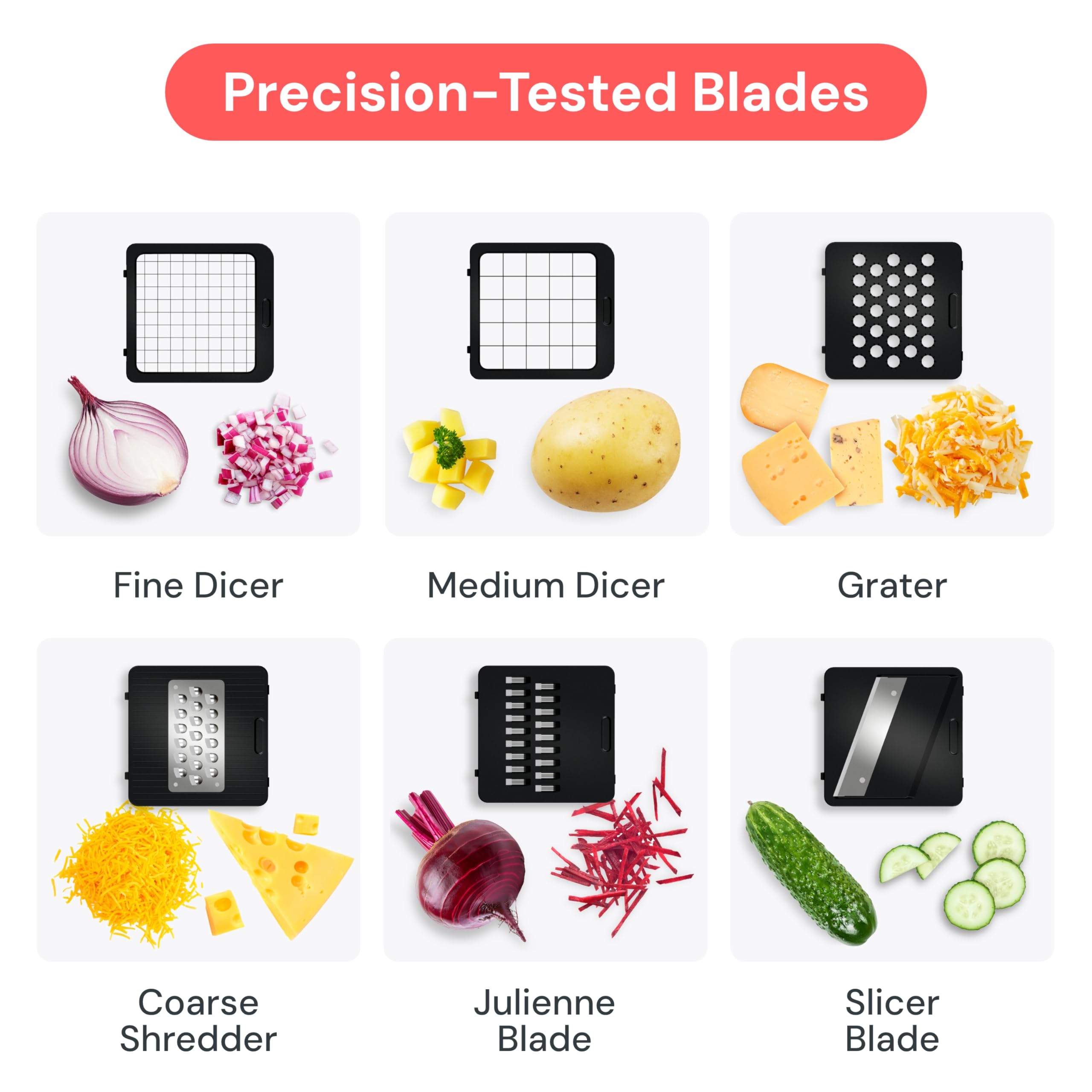 Fullstar Vegetable Chopper & Mandoline Slicer - Julienne Cutter Dicer Grater for Food Veggie Onion Cucumber Tomato Salad Potato Cheese - Kitchen Essentials & Gadgets (Compact 6-in-1, White)