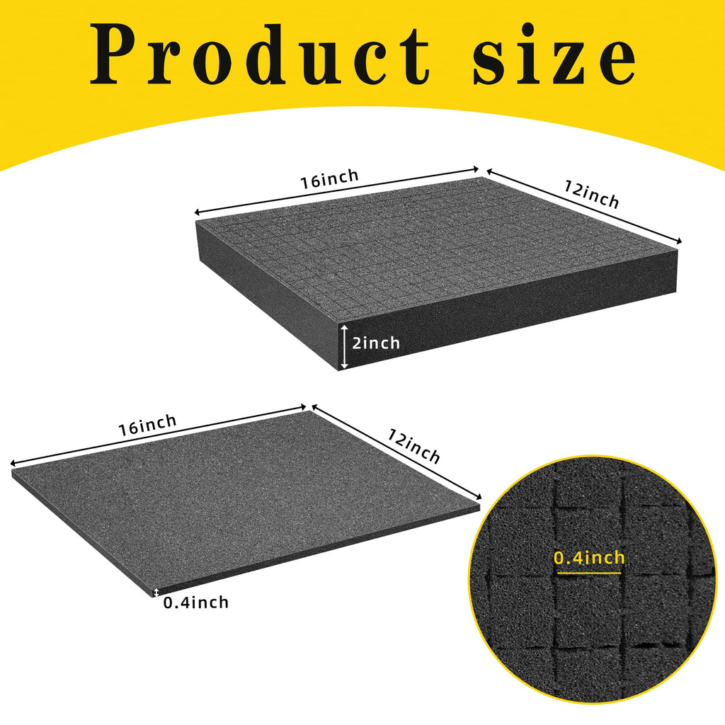 4 PCS Pick Apart Foam Insert- 2 Size Pick and Pluck Foam- Pluck Pre Cube Sheet Foam with Bottom Use for Board Game Box Cases Storage Drawer (Length 16 Inch)