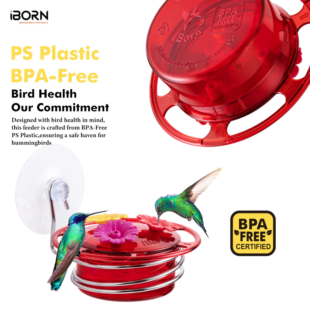 iBorn Circular Hanging Hummingbird feeders for Outdoors 3PCS 3OZ Mini Hummingbird Feeder Humming Bird Feeder, Silicone Feeding Ports, Bee-Proof, 2025 New