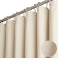 BTTN Fabric Shower Curtain, Linen Textured Cloth Shower Curtain Set with 12 Plastic Hooks, Hotel Luxury Neutral Modern Simple Waterproof Decorative Shower Curtains for Bathroom - 72"x72" - Beige/Cream