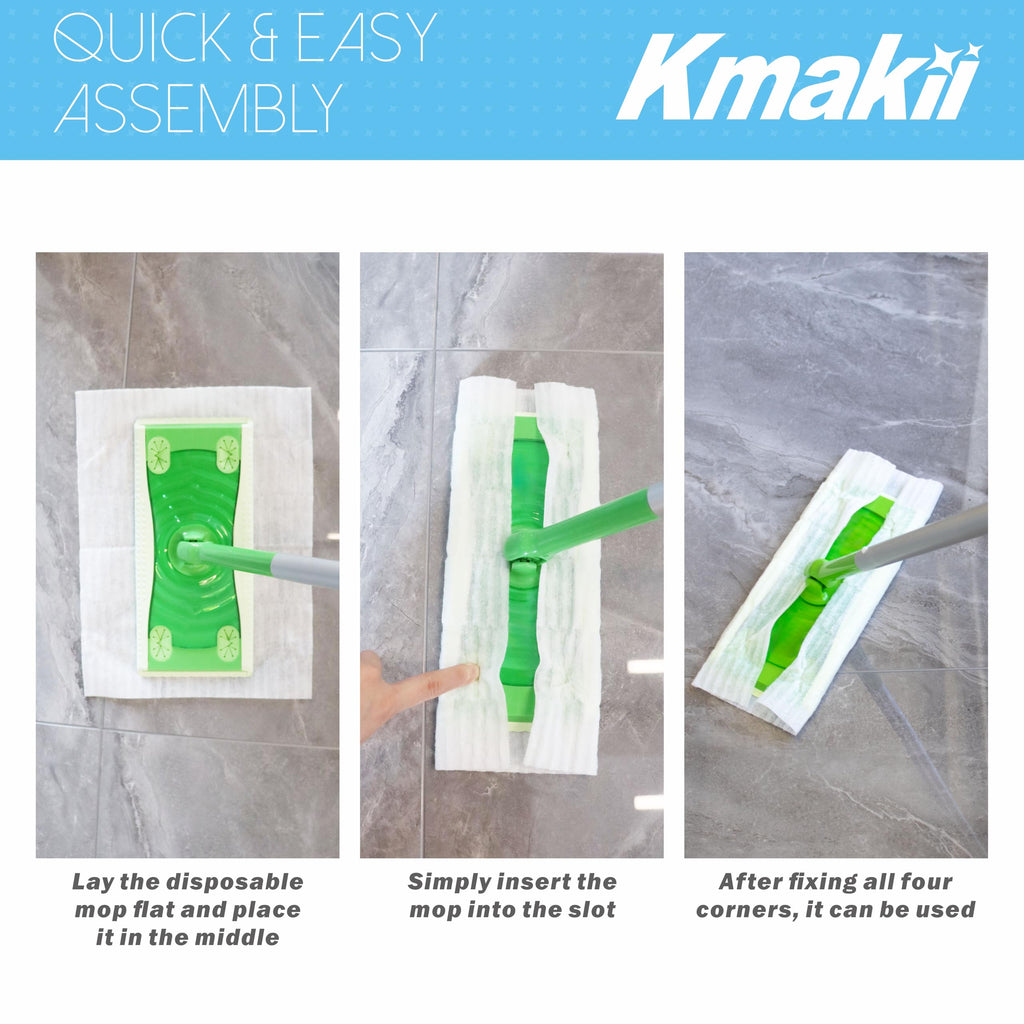 KMAKII Dry Sweeping Cloths Dry Mop Refills for Floor Mopping and Cleaning Disposable Dusting Cloths Electrostatic Cloths Unscented 120 Counts