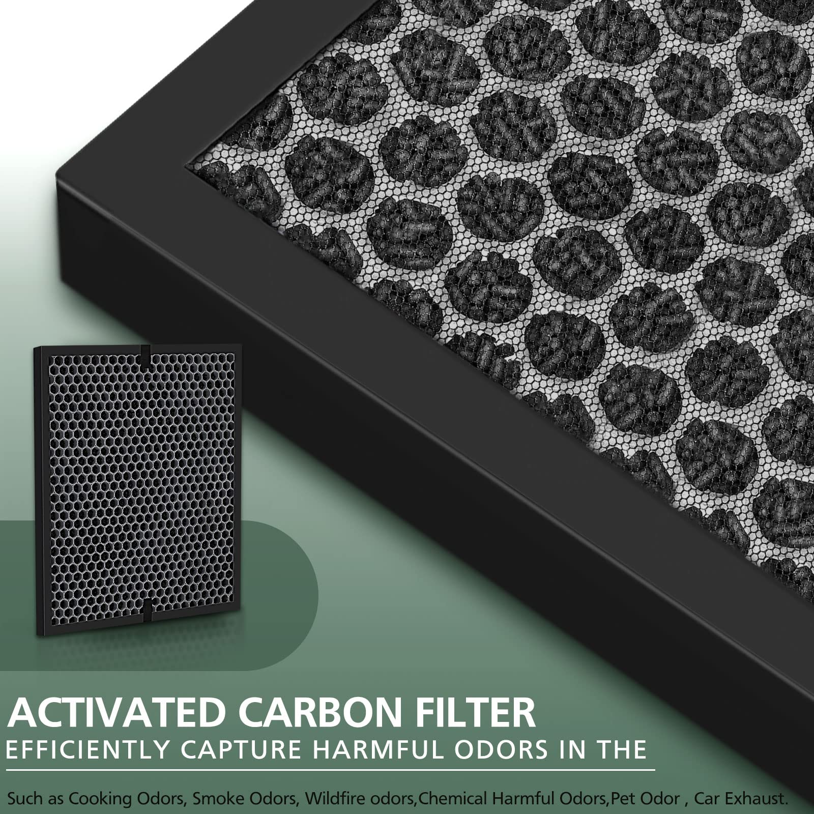 isinlive LV-PUR131 Replacement Filters for LEVOIT Air Purifier and LEVOIT Smart Wi-Fi Air Purifier LV-PUR131S, HEPA and Activated Carbon Filter, LV-PUR131-RF (2 Pack)