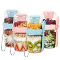 Vtopmart 4 Pack 27oz Yogurt Parfait Contianer with Spoon and Sauce Cup, Overnight Oats Containers, Reusable Crunch Cup, Food Container for Breakfast with Yogurt, Cereal, Salad or Snack