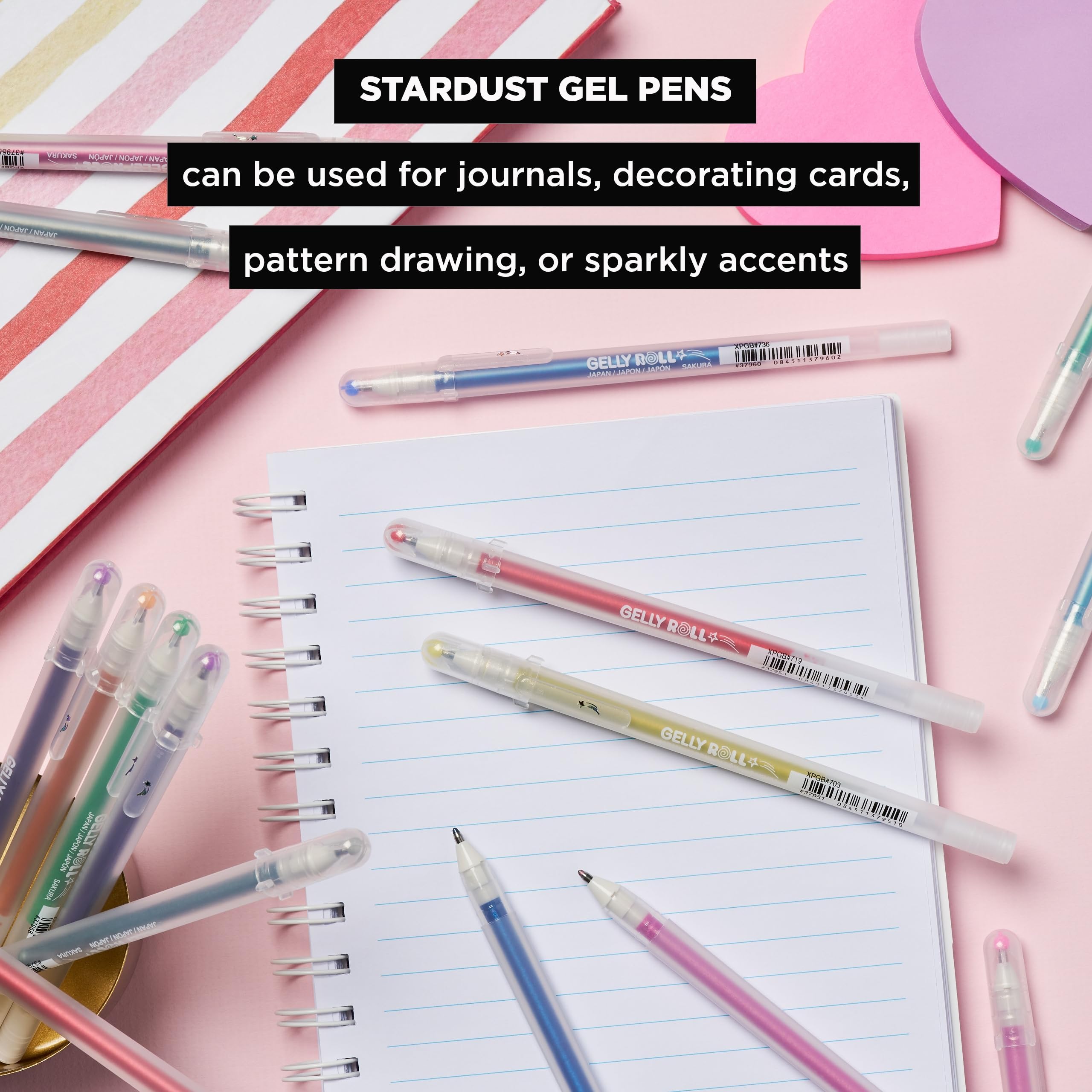 Sakura Gelly Roll Stardust Clear Glitter Gel Pens - Bold Point Ink Pen for Lettering, Drawing, Invitations, & Stationery - Clear Ink - Bold Line - 6 Pack