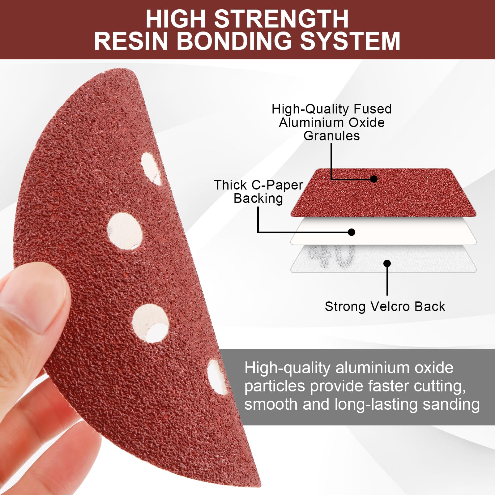 VFINE 100 PCS 5 Inch Sanding Disc 80 Grit, 8 Hole Sandpaper Hook and Loop Sanding Pads Round Orbital Sandpaper for Random Orbital Sander