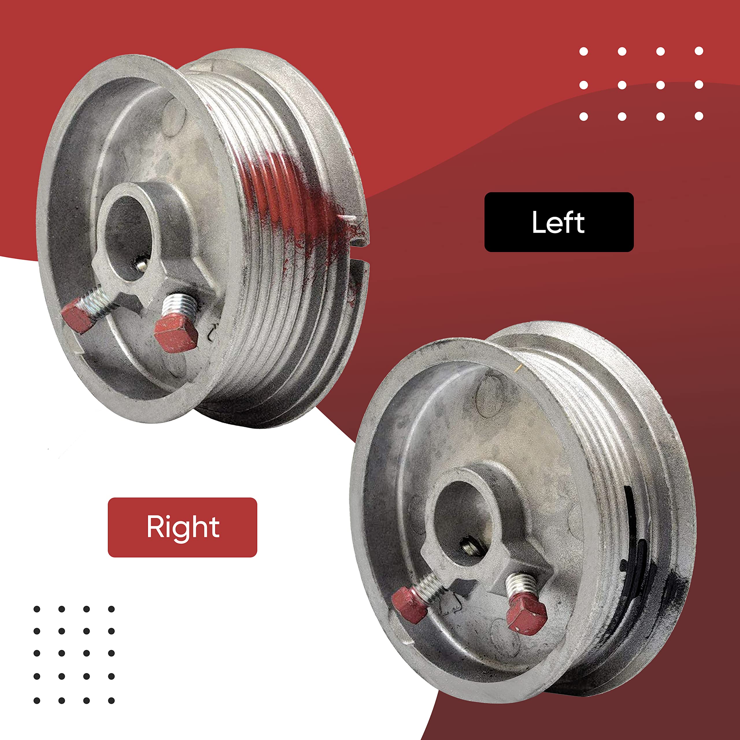 Garage Door Cable Drums Pair, Standard Lift 400 8 Garage Door Replacement Parts for Up to 8 ft High Doors, Aluminum Cable Drum 530 lb Capacity