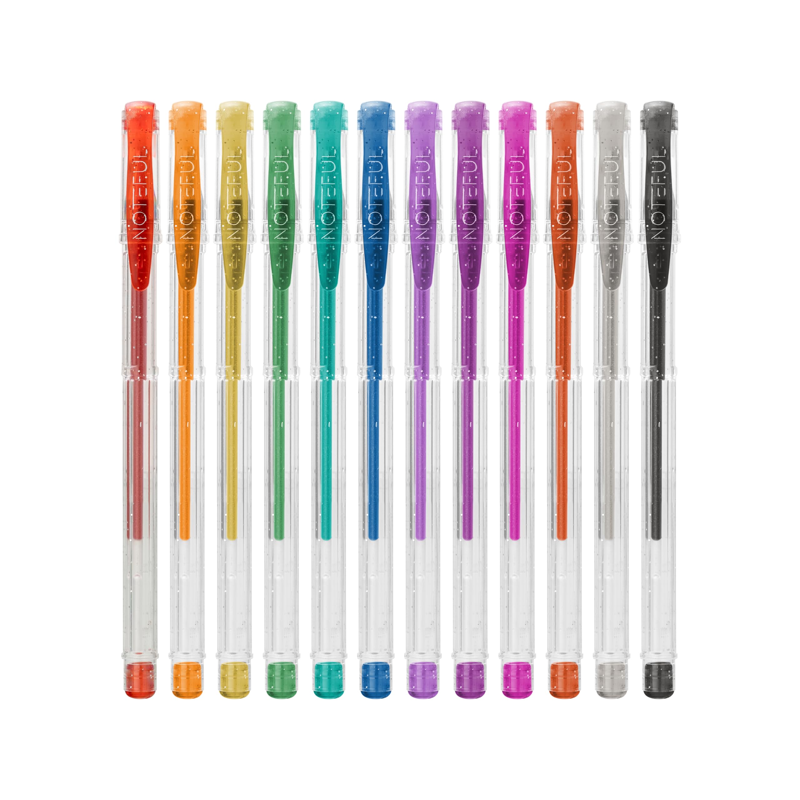 NOTEFUL Glitter Gel Pen Set – Smooth, Vibrant Ink for Art, Journaling, and Crafting with Long-Lasting Sparkle (2 Count (Pack of 24))