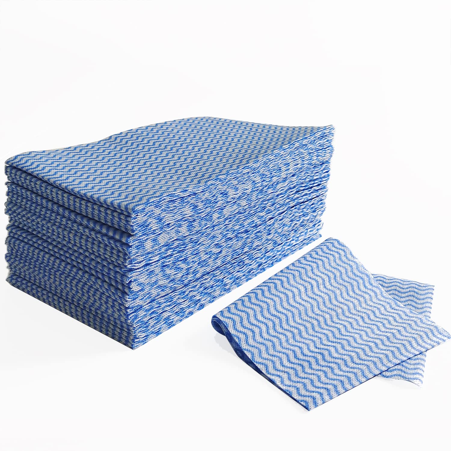 JINYUDOME Blue Handi Wipes Disposable Dish Cloths Heavy Duty Kitchen Towels Reusable Cleaning Wipe, 60 Count