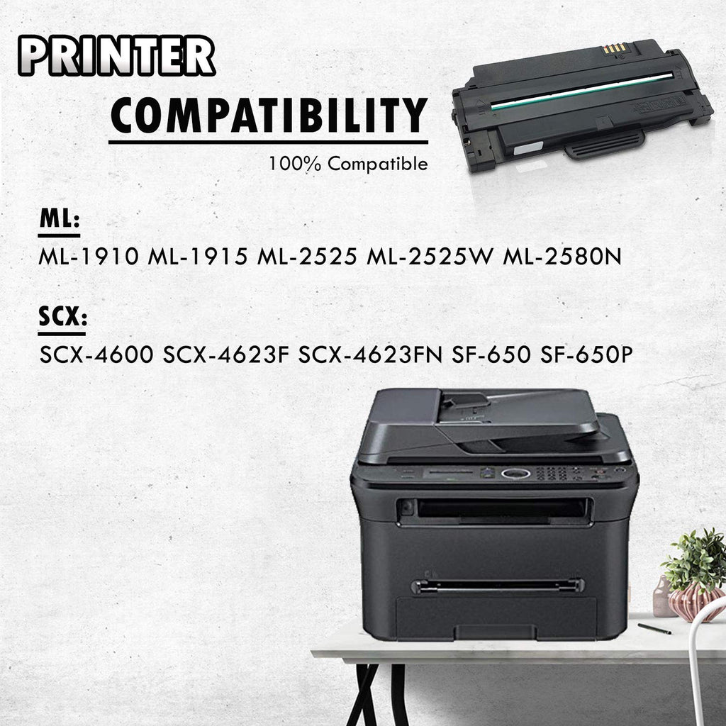 Inkfirst Compatible High Yield Toner Cartridge Compatible with Samsung MLT-D105L (MLTD105L) ML-1910 SCX-4600 SF-650 Black SF-650P ML-1915 ML-2525 ML-2525W ML-2580N SCX-4600 SCX-4623F SCX-4623FN