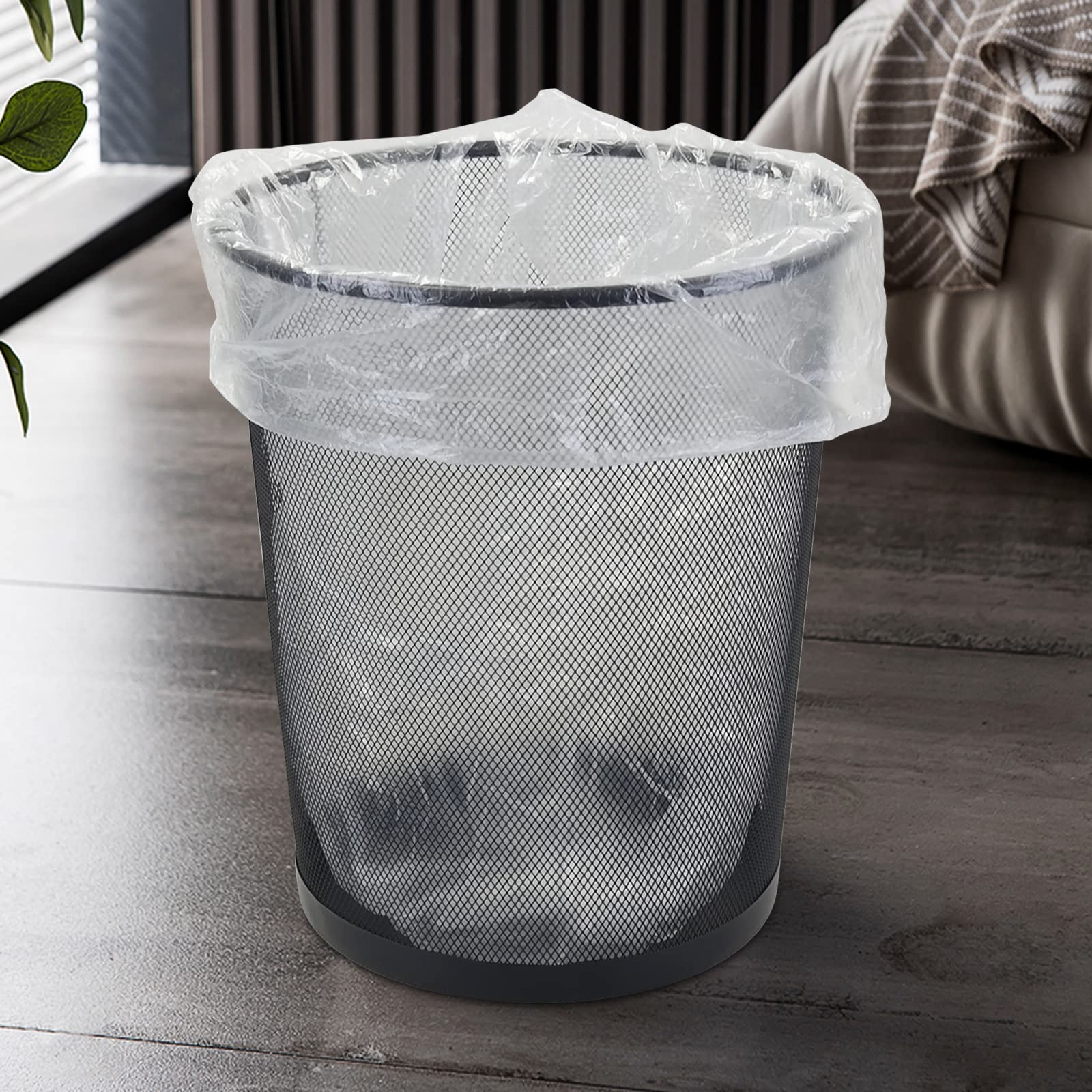 Ponpong 5 Gallon Clear Trash Bags, 20 L Garbage Bags for Bathroom Kitchen, 150 Counts/6 Rolls