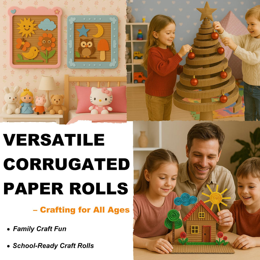 Corrugated Cardboard Roll, 17" x 236" Single Face Kraft Cushion Wrap, Large & Thick Cardboard Sheets Paper for Shipping, Packing, Box Filler, Furniture Protection, DIY Crafts & Gift Packaging (Brown)