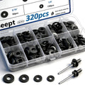 Seept 320PCS Black Pop Rivet washers Assortment kit for Black Pop Rivets Diameter 1/8",5/32",3/16" 304 Stainless Steel pop Rivet Washer Aluminum pop Rivet washers Blind Rivet Washer
