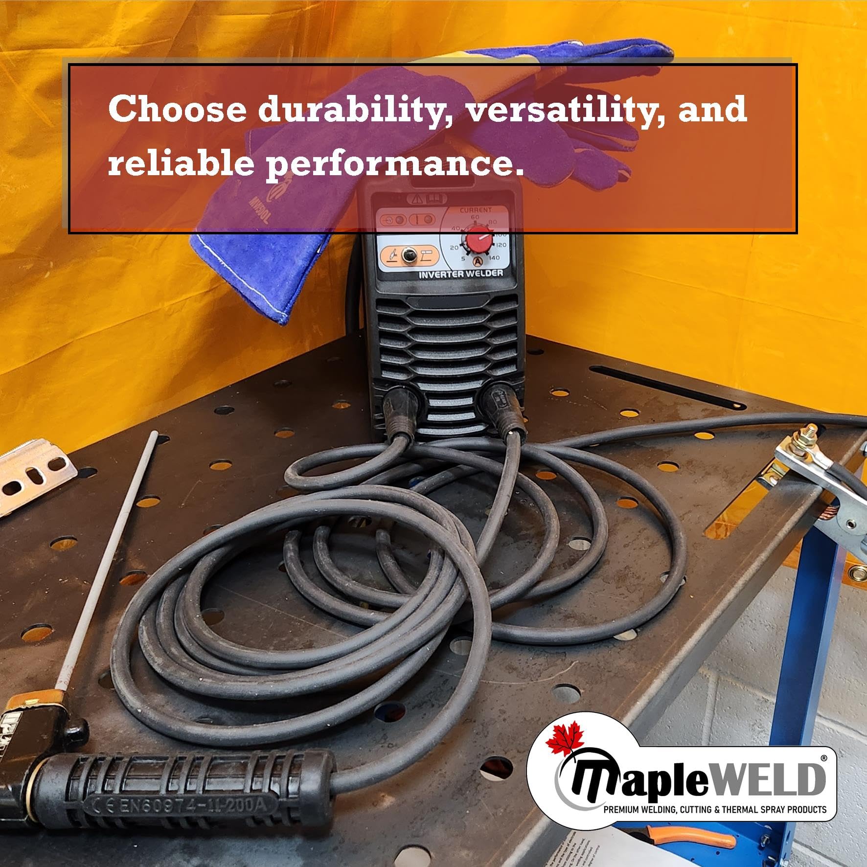 MapleWeld Shortstub Electrode Holder for Stick SMAW Welding, 200A or 400A, Brass Clamp with Replaceable Head and Insulated Grip (200A Black Flexible)