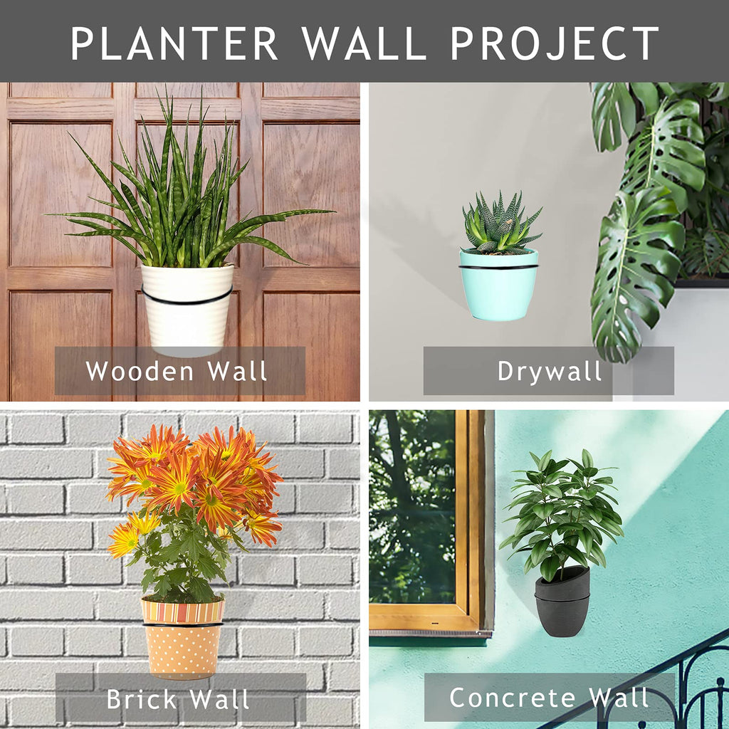 6 inch Hanging Plant Stand Heavy Duty Metal 4 Pack Flower Plant Pot Support Holder Ring Fit for Outdoor/Indoor Home Decoration
