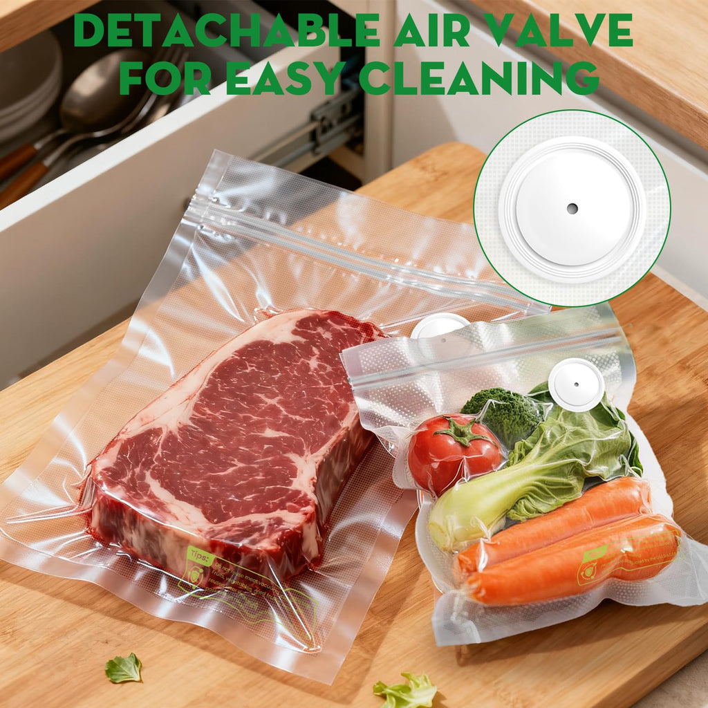 Innoworld Reusable Vacuum Sealer Bags for Food, 30 Small (8.7 x 11.8 in, 11.8 x 13.8 in) Food Storage Bags, Freezer, Microwave, Odor-Resistant, Leak-Proof, Fit with Compact Vacuum Sealers