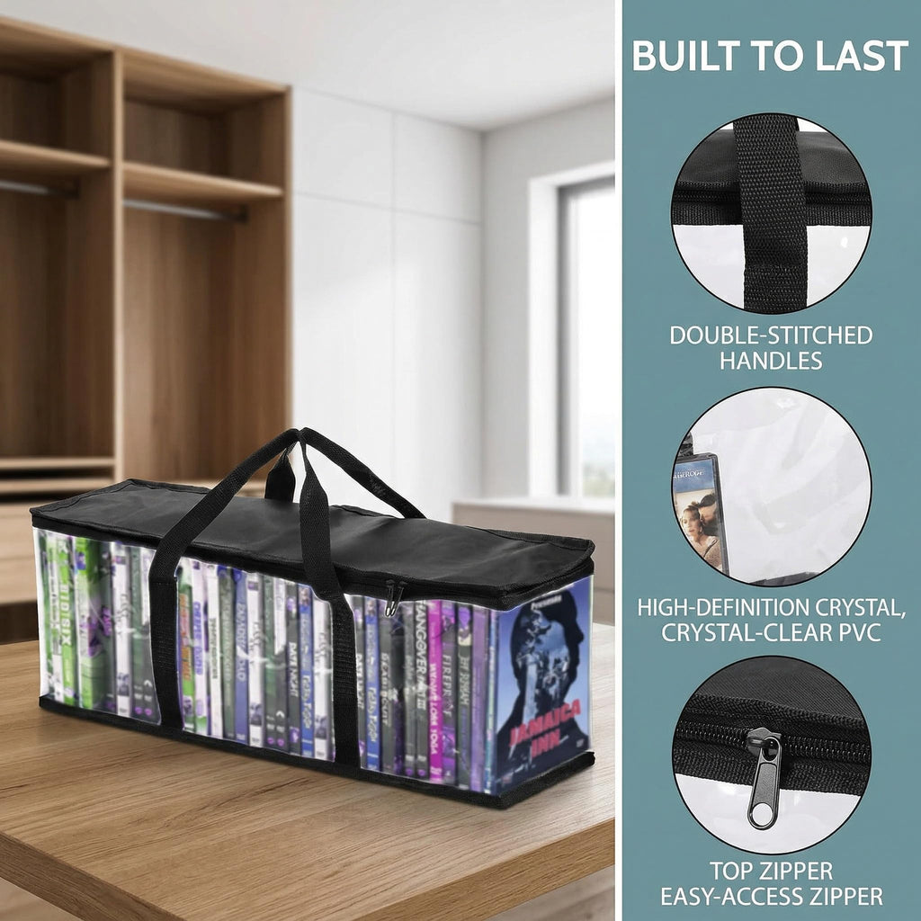 Fasmov 4 Pack DVD Storage Bags Hold up to 160 DVDs (40 Each Bag)