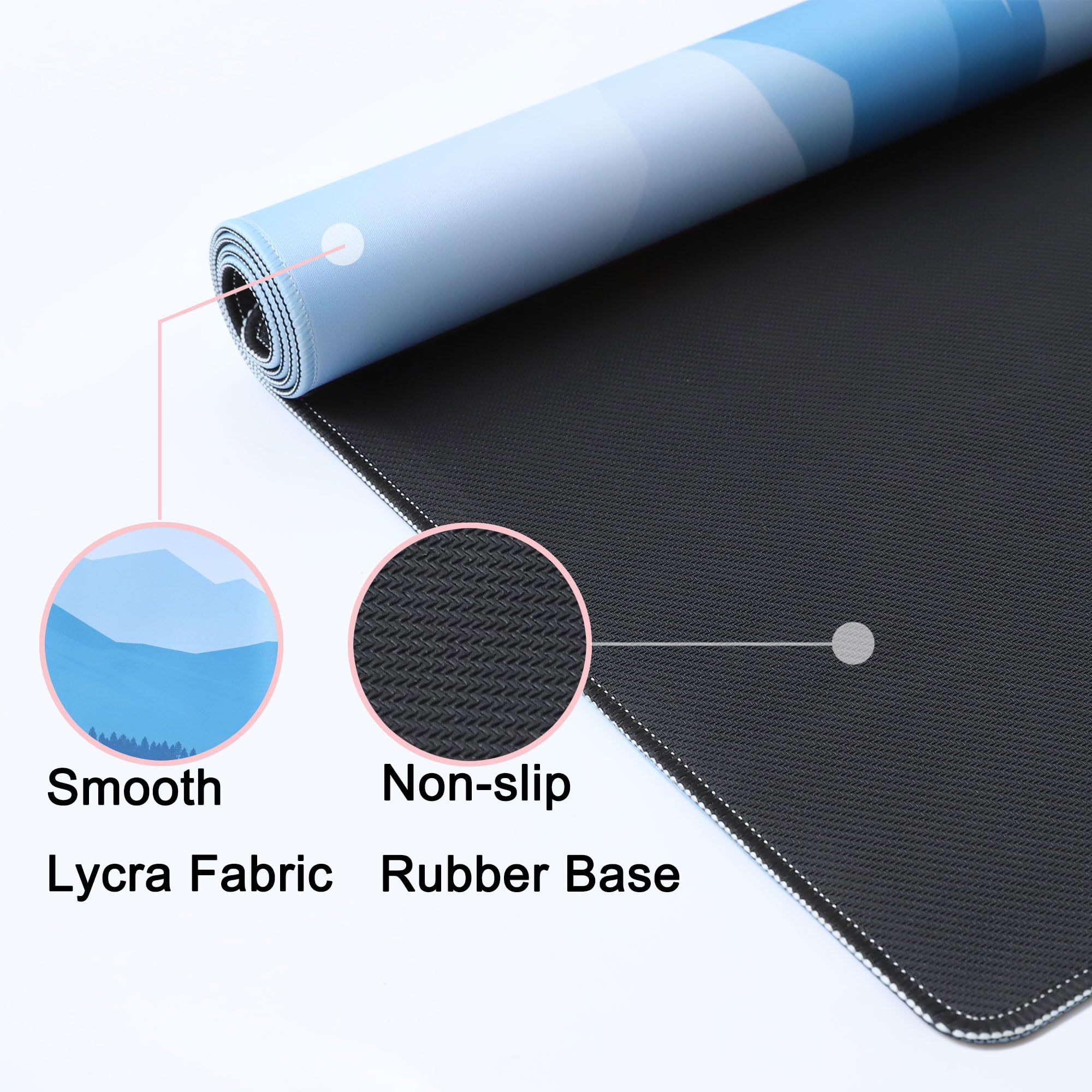 Desk Mat,Large Mouse Pad 35''×15.6'' XXL Extended Gaming Mouse Pad Mat with Non-Slip Base Stitched Eges Mousepad for Computer,Office,Keyboard and Laptop - Vector Mountain