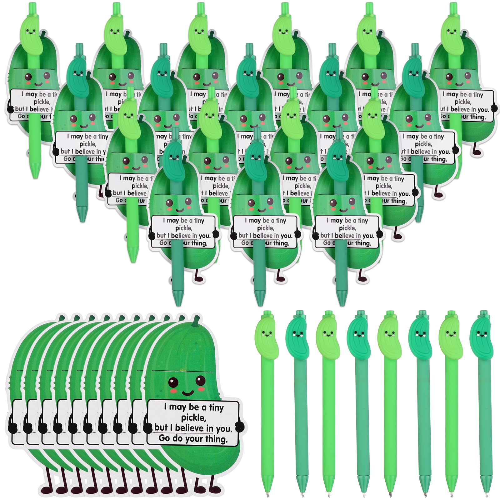 40 pcs Inspirational Pickle Emotional Support Pens Bulk Positive Encouragement Affirmation Gifts with Motivational Tags Gifts for Employees Coworkers learners Nurse Dietitian Graduation
