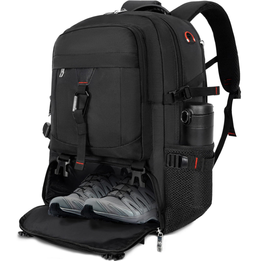 Travel Business Laptops Backpack, Expandable 70L Carry-On Luggage Backpacks for Men, with Shoes Compartment, Waterproof Outdoor Casual Daypack Gym Sports Bags College School Computer Backpack, Upgrade