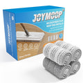 JOYMOOP Microfiber Mop Pads Replacement, 4 Pack Refills for Flat Bucket Set, 13 Inch, Grey & Stripe