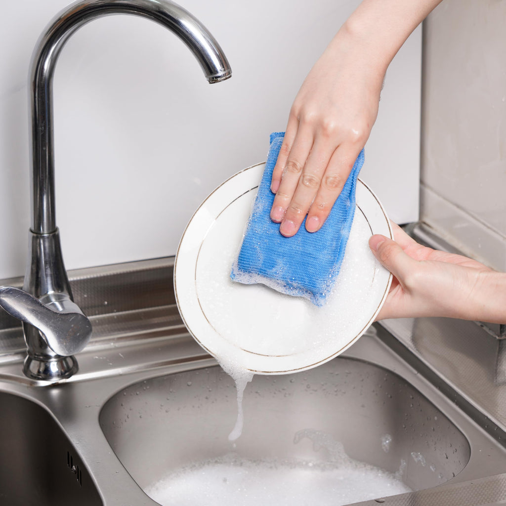 SCRUBIT Reusable Sponges for Dishes - 12 Pack Microfiber Sponges Kitchen Dish Scrubber, Machine Washable & Non-Scratch Scrubbers