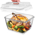 Razab 17 Cups / 132 Oz / 3900ml Large Glass Container Food Storage with Lids - Leakproof, BPA-Free Large Meal Prep Container Ideal for Roasting Turkey, Store Leftover - Microwave & Oven Safe