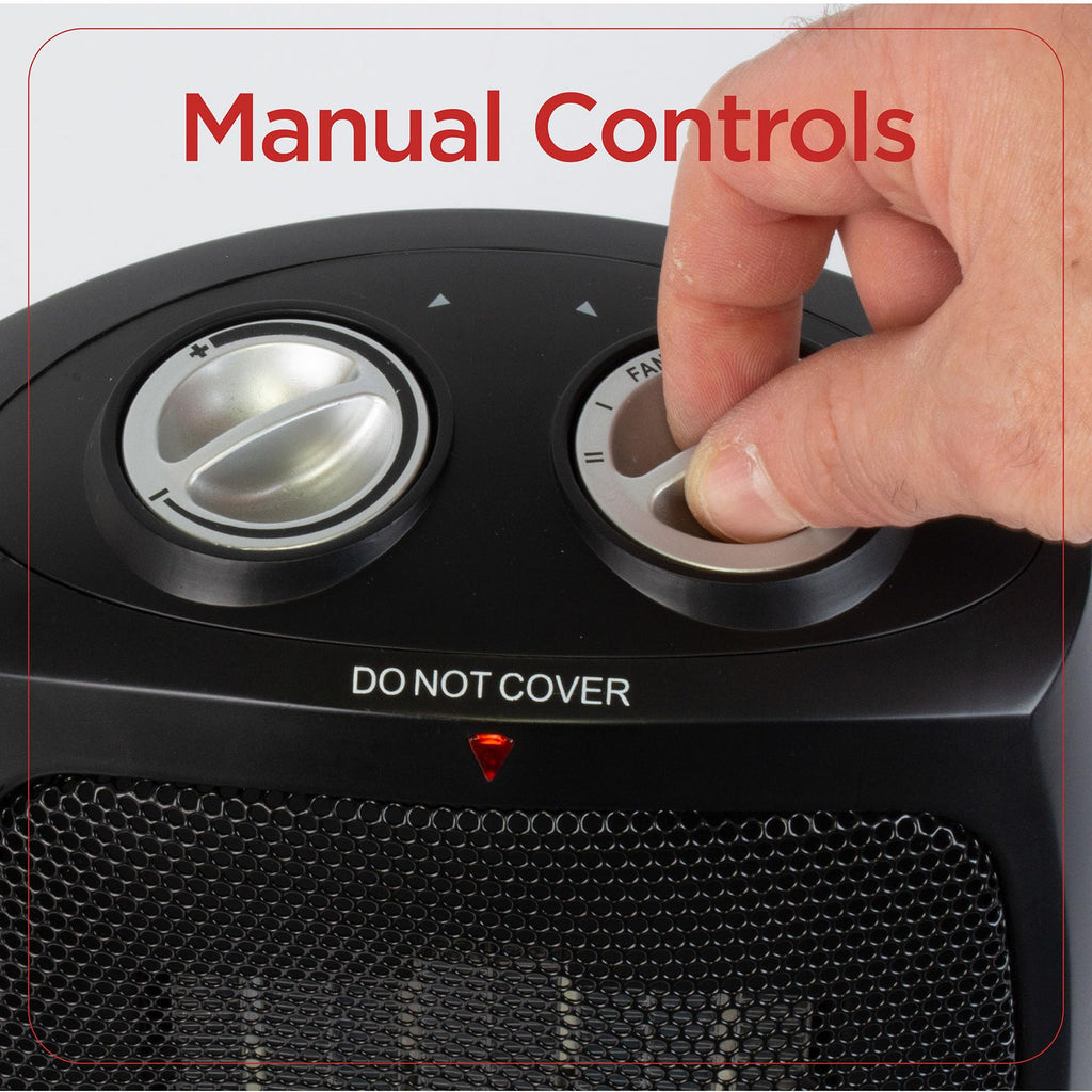 BLACK+DECKER Portable Space Heater, 1500W Room Space Heater with Carry Handle for Easy Transport