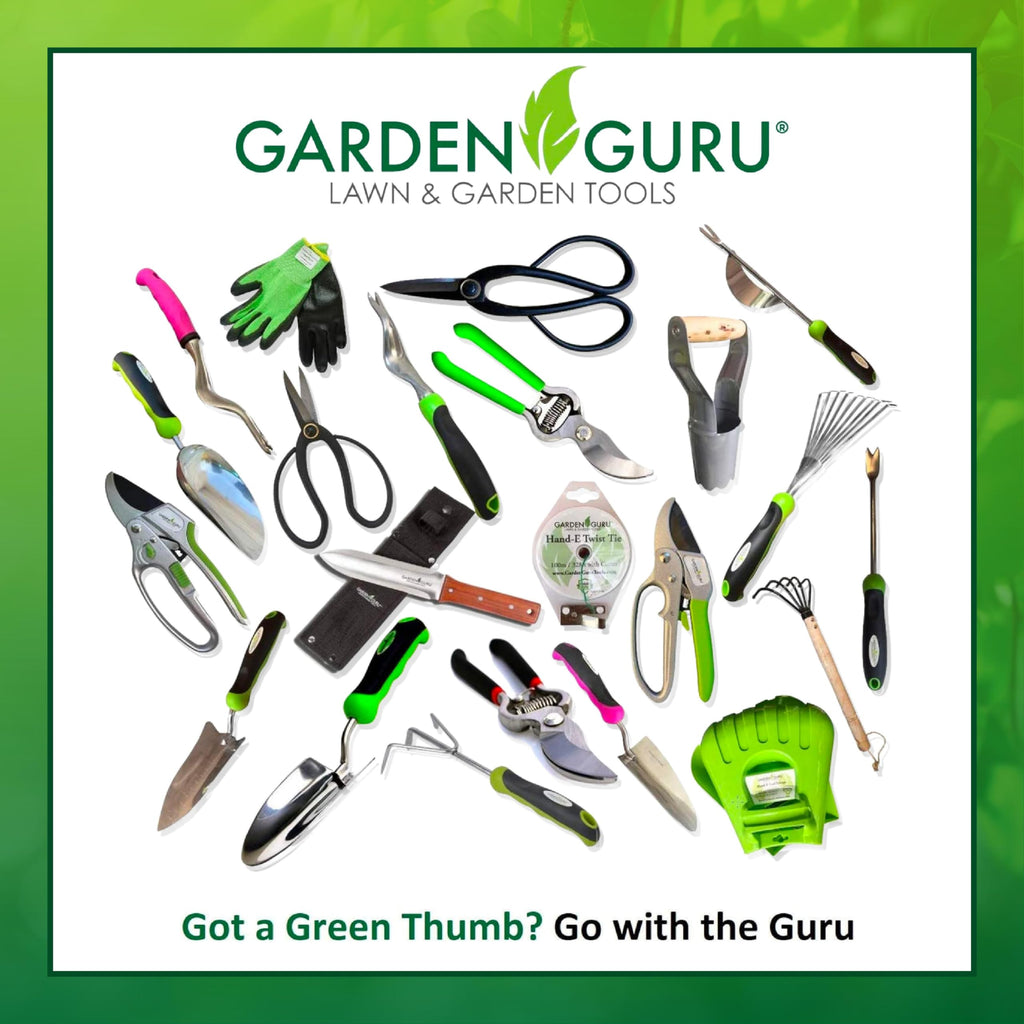 Garden GURU Stainless Steel Hand Rake Soil Tiller with Ergonomic Handle, Great for Gardening, Cultivating, Loosening Soil & Spreading Mulch