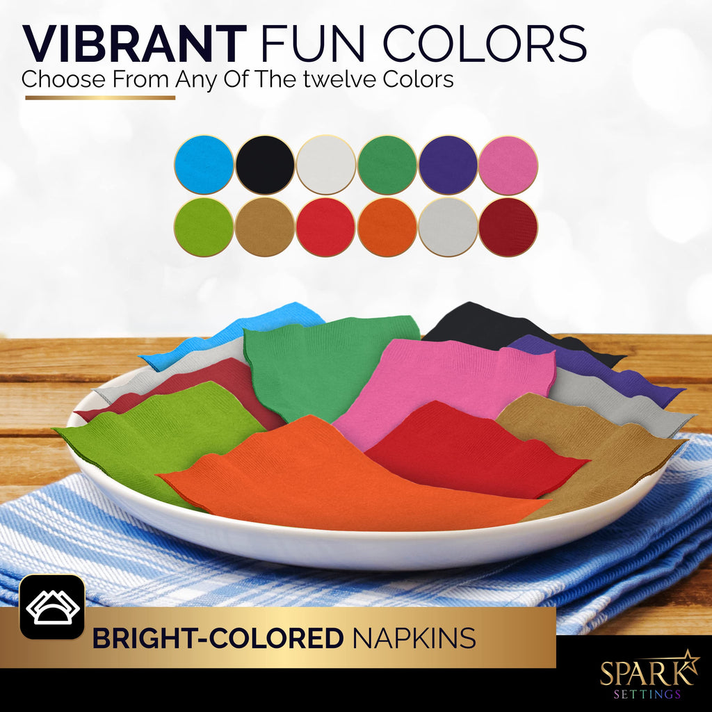 Cocktail Napkins Disposable, Kiwi Beverage Napkins Soft and Absorbent Paper Napkins for Dinner, Party, Wedding, Or Every Day Use, 7” x 7” 2 Ply Party Napkins, Pack of 40 - by Amcrate