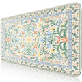 iCasso XXL Large Desk Mat for Desktop - Black Anti-Slip Mouse Pad With Stitched Edges, Keyboard Pad for Computer (Green)