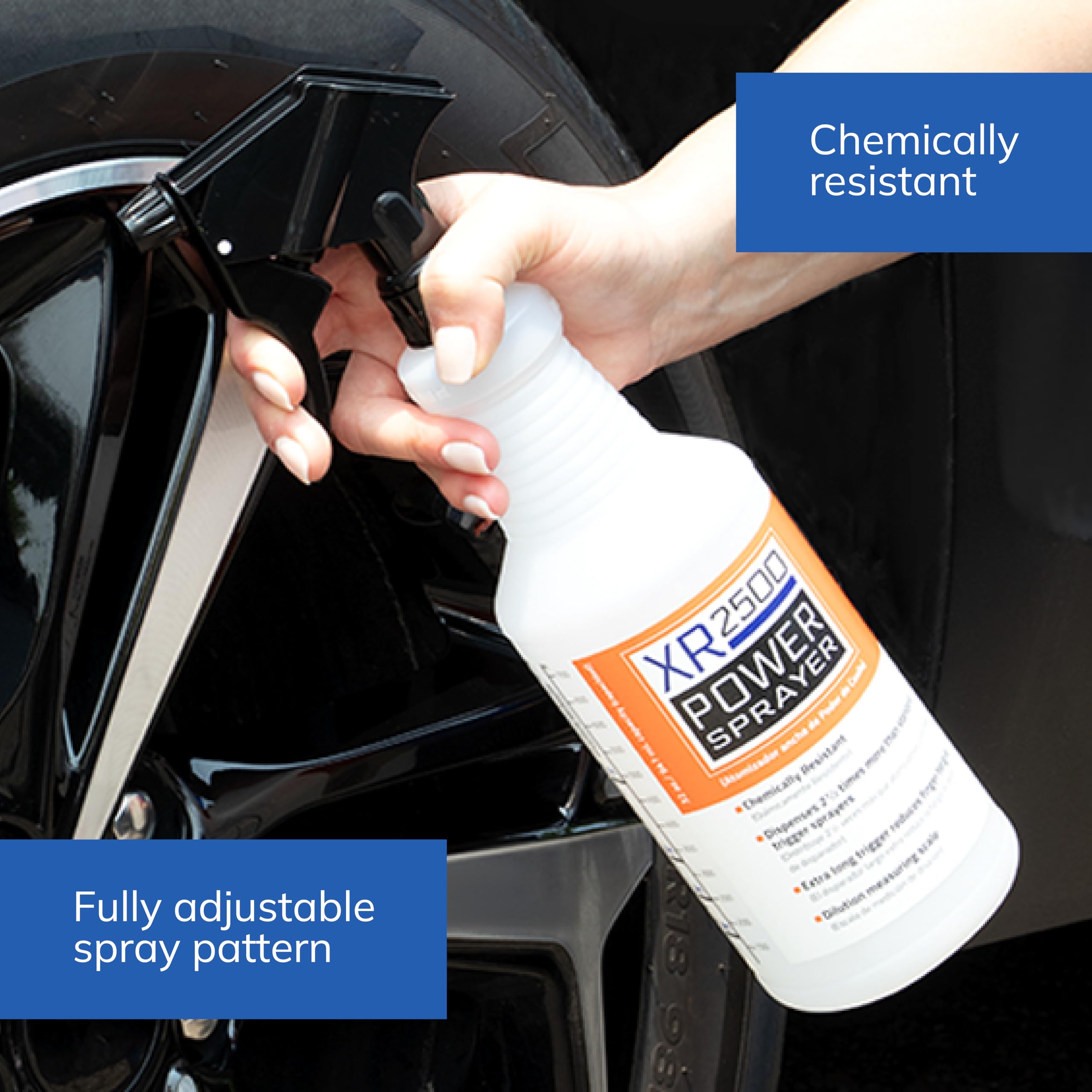Sprayco Power Spray Bottles with High Output and Dilution Scale, Fully Adjustable and Chemically Resistant, 32oz, 2-Pack
