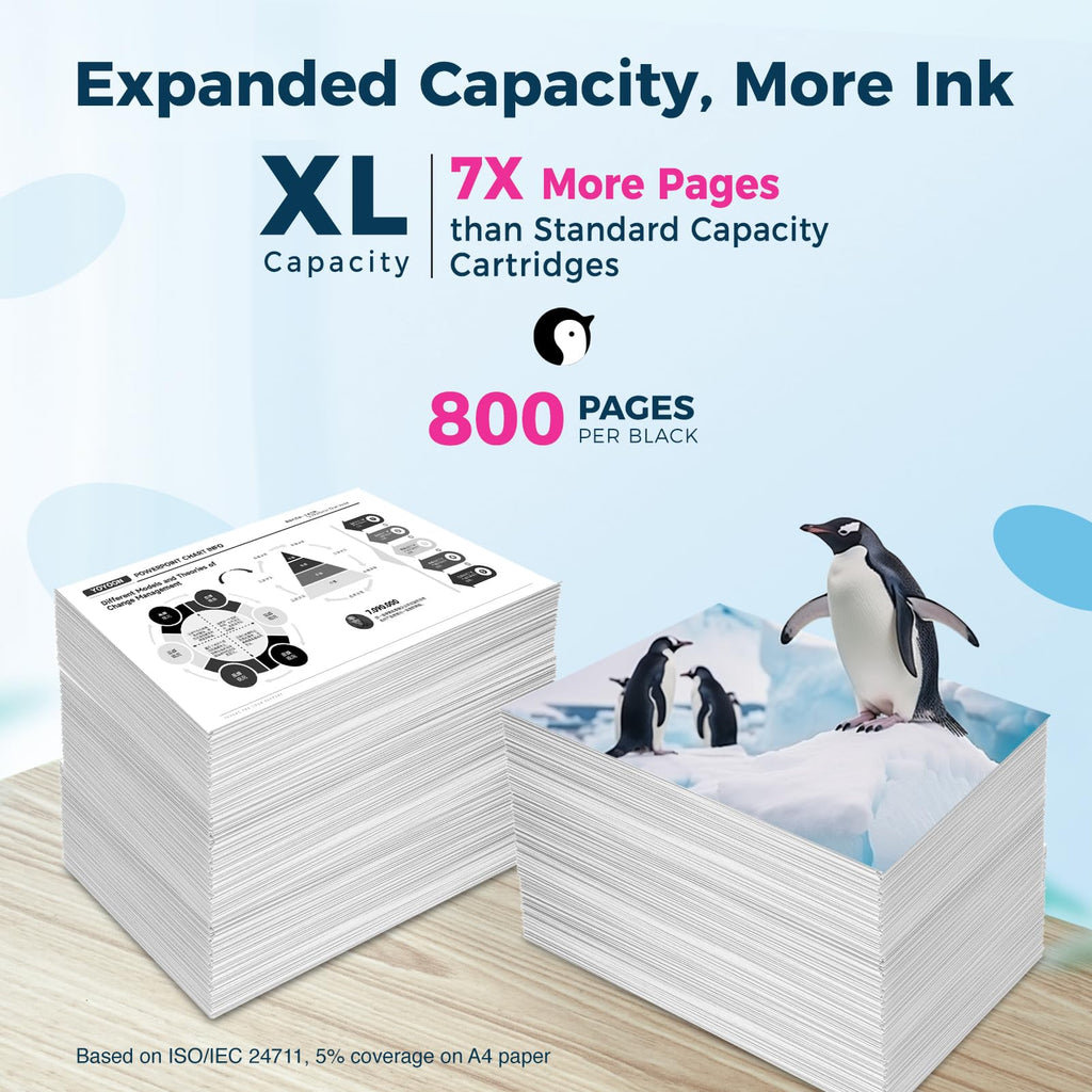 Penguin 67XL Remanufactured Ink Cartridge for HP Deskjet 4200e 4258e 4210e 4220e 4222e 4230e 4255 4255e 4227e 2852e 2855 2855e Envy 6000e 6052e Printers for HP 67xl Black