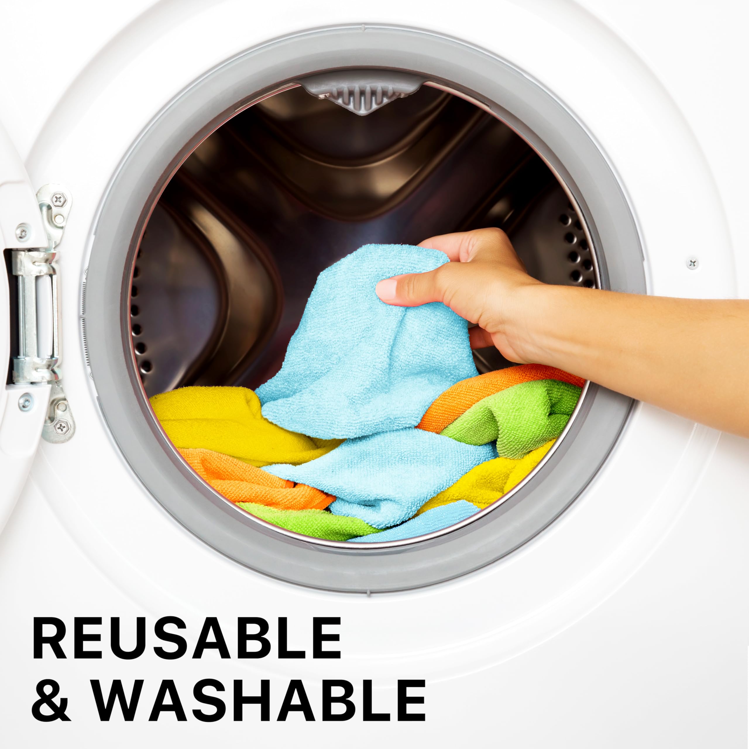 Simple Houseware Microfiber Cleaning Cloth 50 Pack, 12" x 12", 4 Color