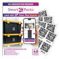 SmartPacks QR Code Stickers | 48 Premium Smart Labels with App | Advanced Pack and Track Labels with QR Code for Inventory, Storage, Moving