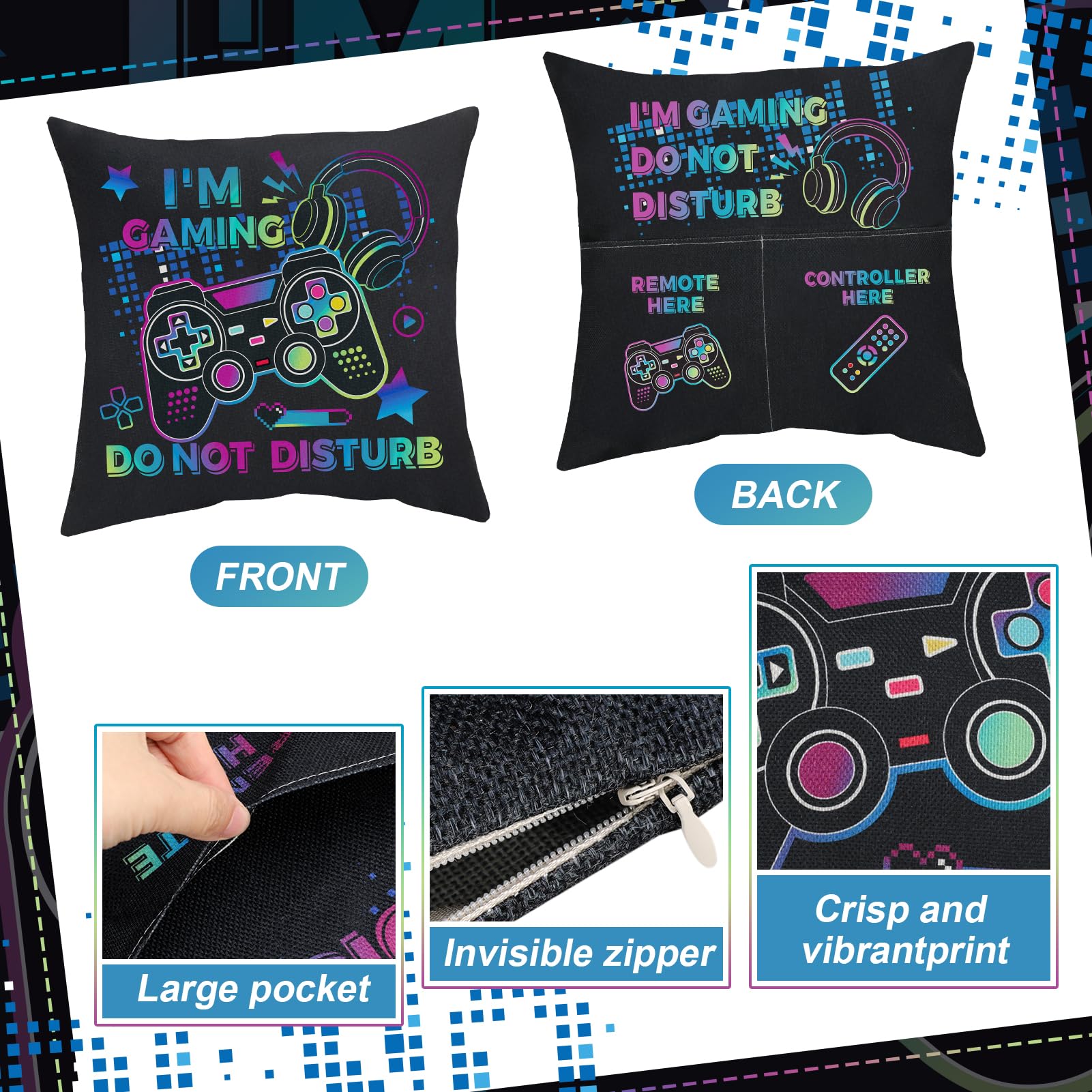 Jspupifip Gamer Gifts for Teenage Boys Boyfriend Men,Cool Gaming Gift for Gaming Lover,Tumbler Socks Pillow Cover Gift Box,Gaming Stuff Birthday Gift Valentines Gift