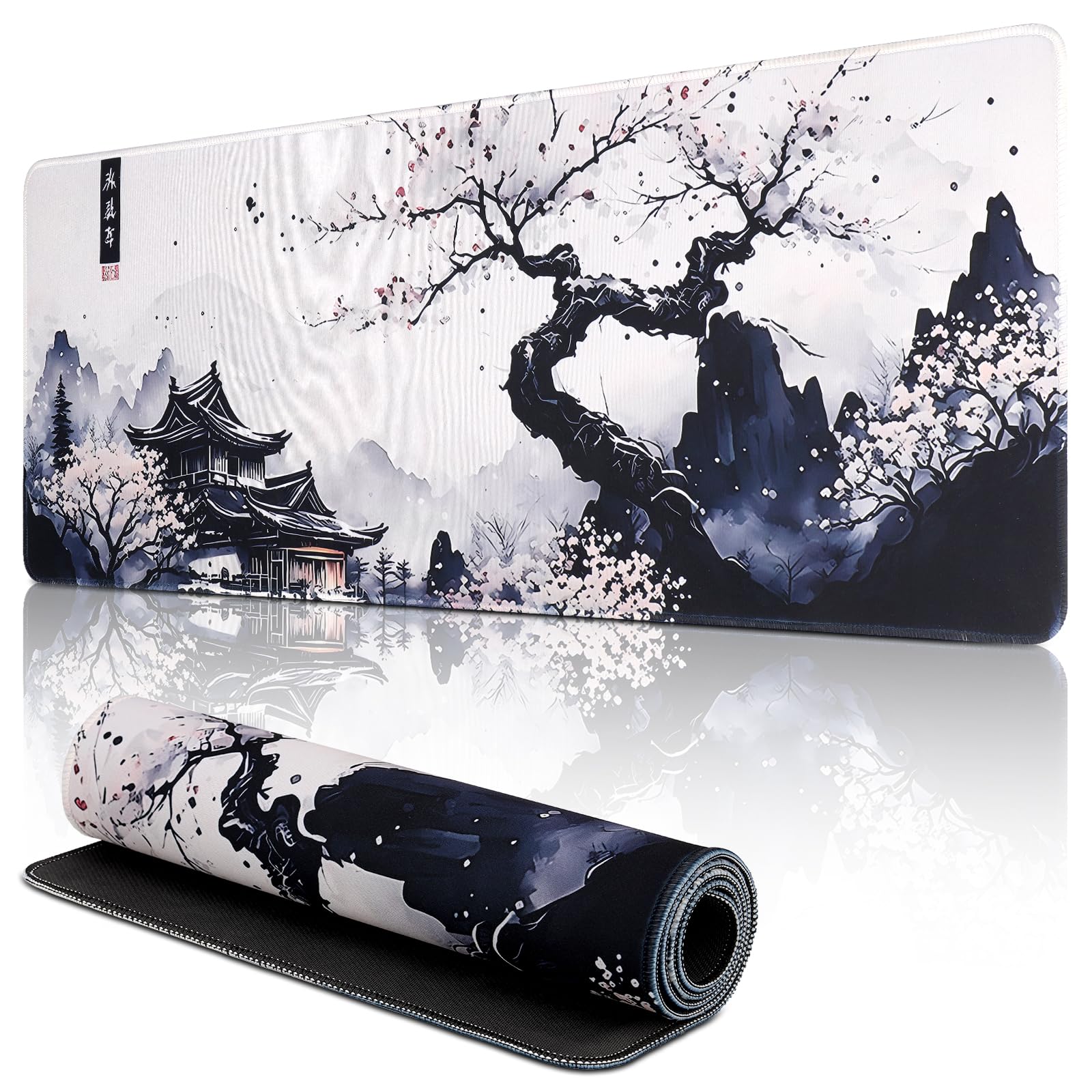 Yimomoyi Non Slip Mouse Pad, 90 x 40cm Mouse Mat Extended, Gaming Mousepad Waterproof, Mouse Mat with Rubber Base, Mouse Pad Laptop for Office and Home (Plum Mouse Pad)