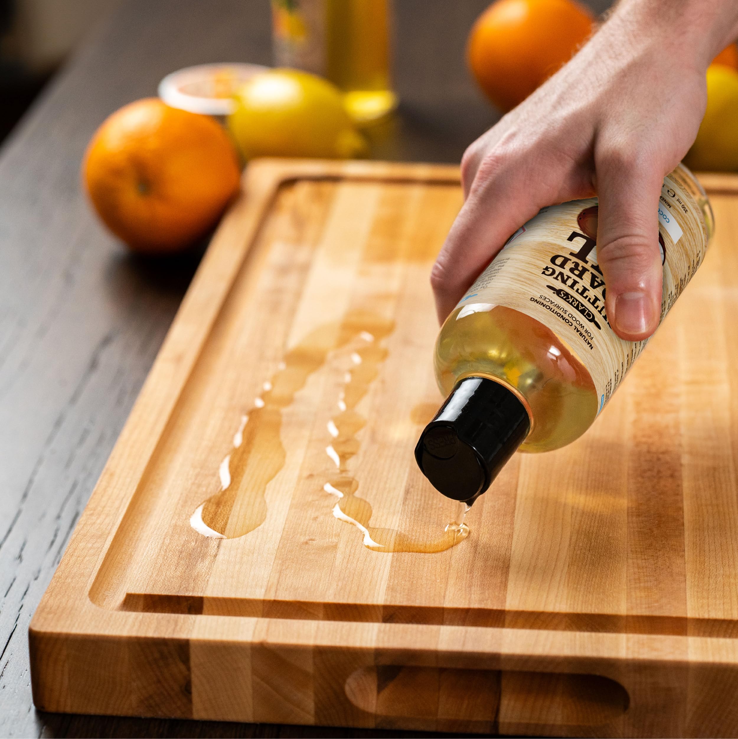 CLARK'S Cutting Board Oil - Pure Organic Coconut Oil for Wood Cutting Board - Butcher Block Conditioner - Restores and Protects Wood, 355ml