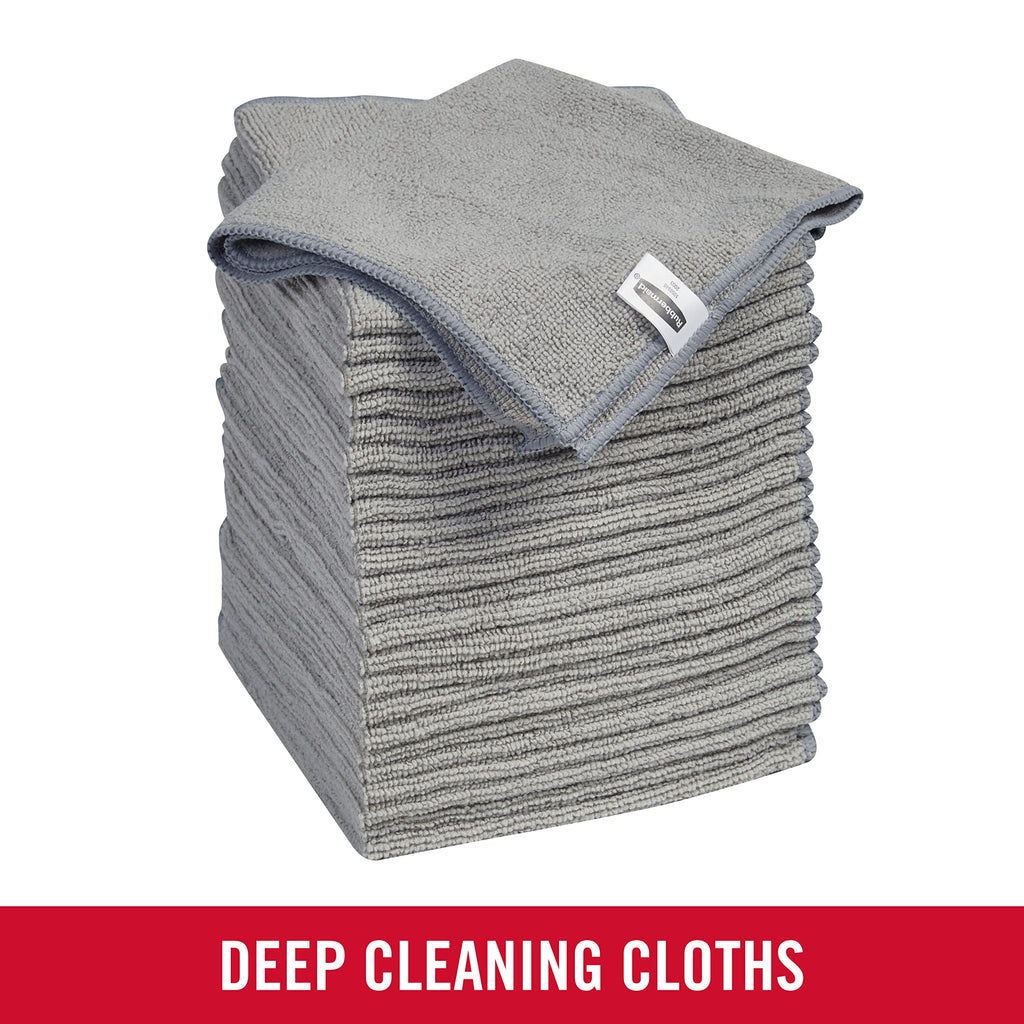 Rubbermaid All Purpose Microfiber Cleaning Cloth Towels, 50 Pack, 12"x12", Non-Scratch, Reusable/Washable for Cleaning/Wiping/Polishing for Home/Kitchen/Car