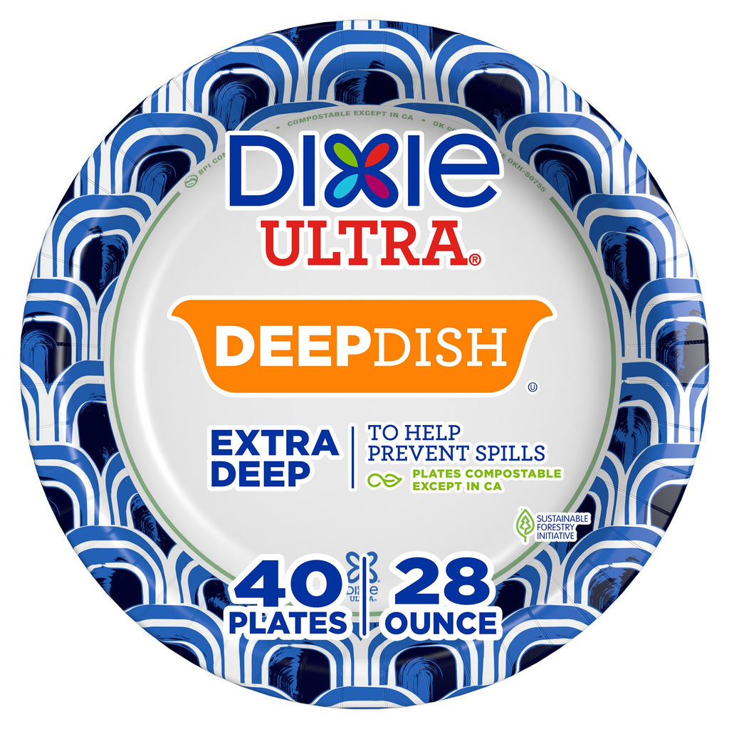 Dixie Ultra Deep Dish Paper Dinner Plates, 40 Ct