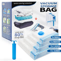 Vacuum Storage Bags 20 pack, Vacuum Bags for Travel Compression bag with Hand Pump, Vacuum Sealer Bags for Clothes, Luggage, Pillows, Blanket, Comforters, Space Saver Sealer Bags(5 S/5 M/5 L/5 Jumbo)