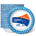 Paper Bowls, 355 ml, 150-Count, Microwave-Safe, Soak-Proof, Disposable Bowls with Asanoha Mosaic Design, Great for Soup, Salad, Snacks, and Meals