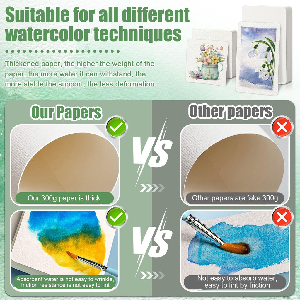 Watercolor Paper, 100 Pcs Watercolor Paper Pad, Watercolor Paper Bulk for Students, Artists, Sketch Painting