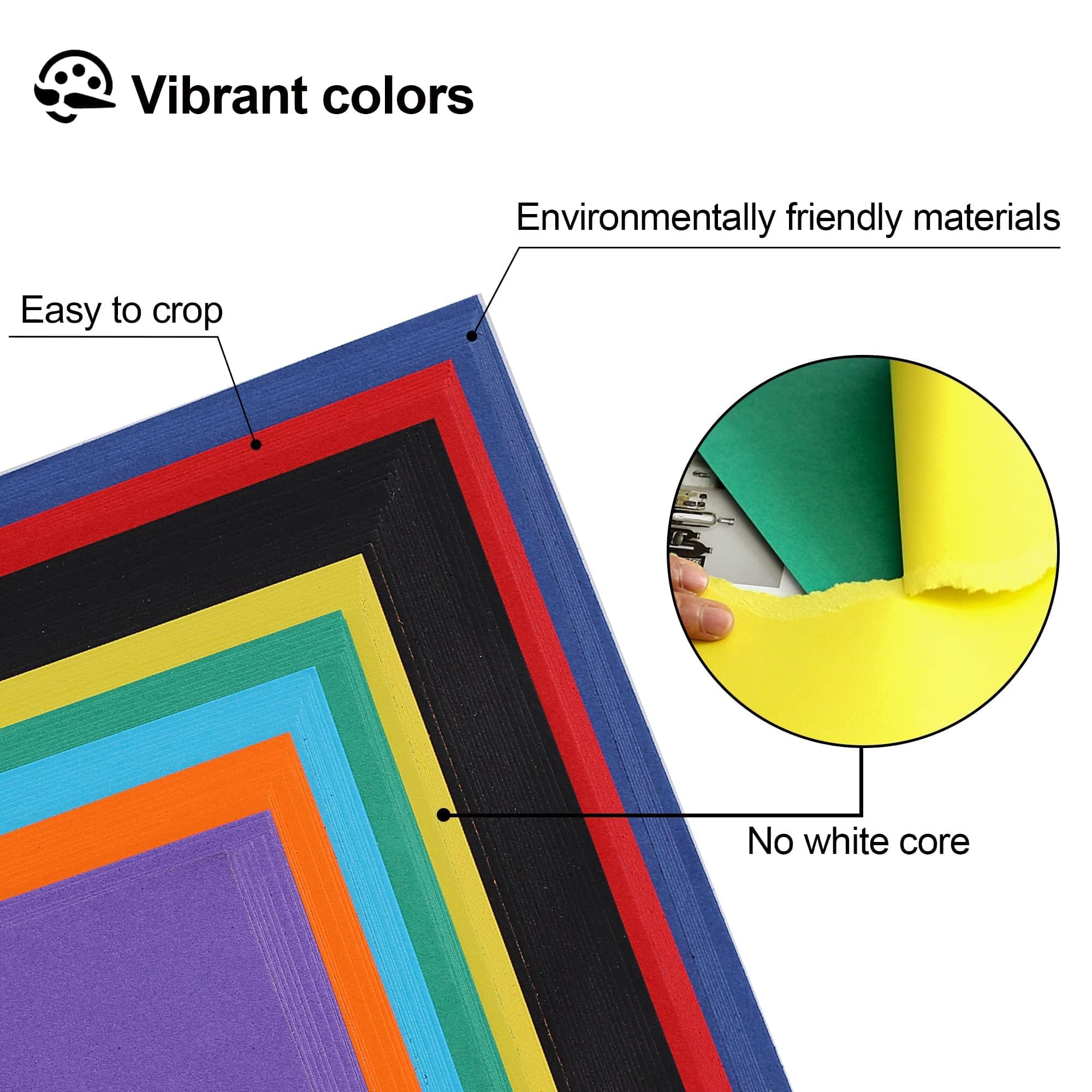 90 Sheets Colored Cardstock - 8 Colors Card Stock 8.5 x 11 inch Art Crafts Construction 65Ib/180g Thick for Printer, DIY Cards Making, Scrapbooking UAP08